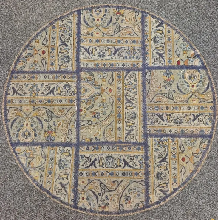 Vintage patchwork round rug 1
