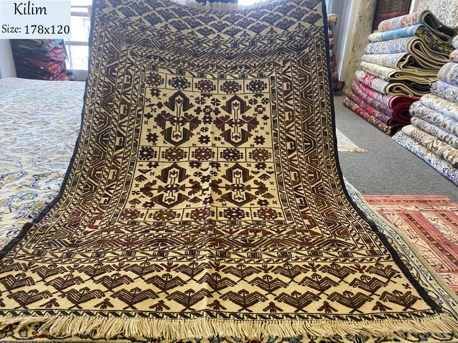 afghan bokhara kilim size 178x120 cm flat handwoven by natural wool 1