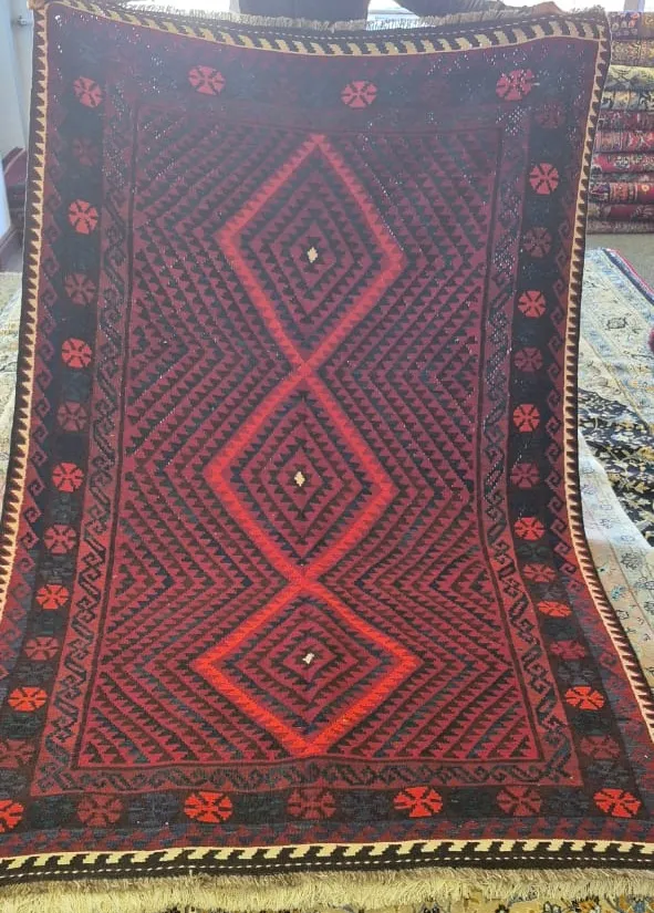 afghan kilim ghalmiri size 259x165 cm handwoven with natural wool and vegetable dye 1