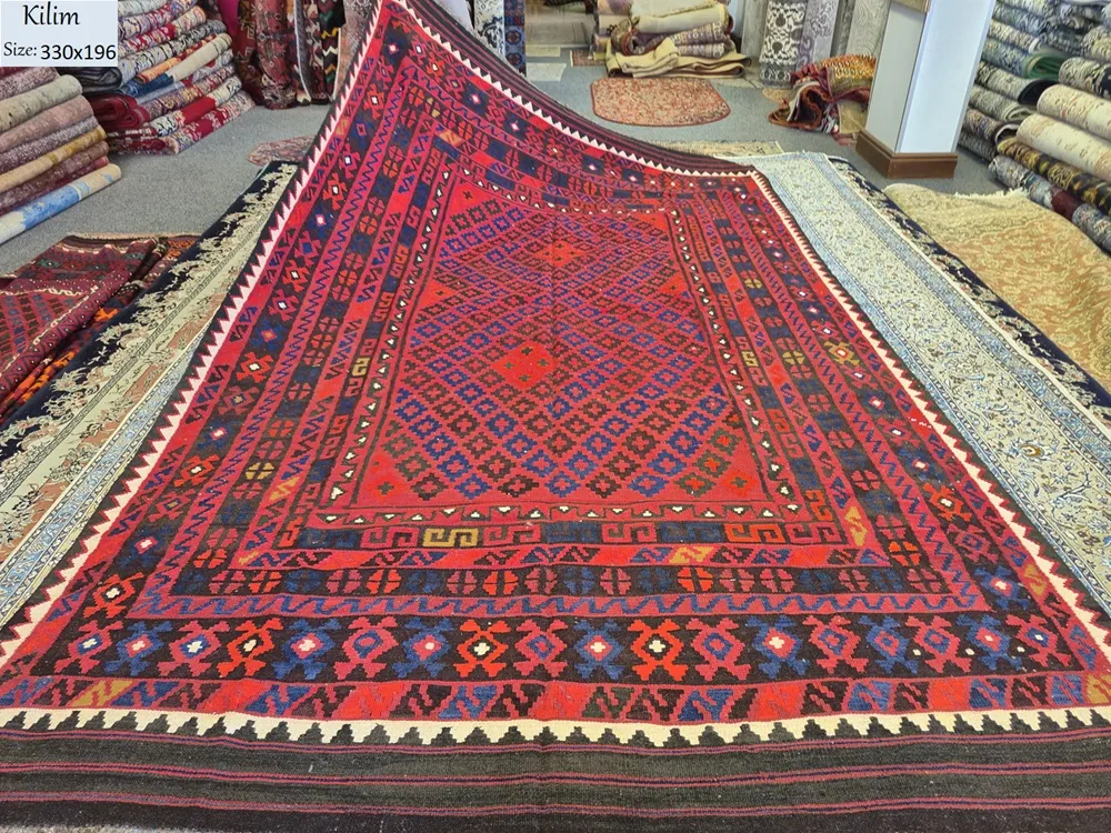 afghan tribal kilim ghalmiri size 330x196 cm flat handwoven natural wool vegetable dye 1