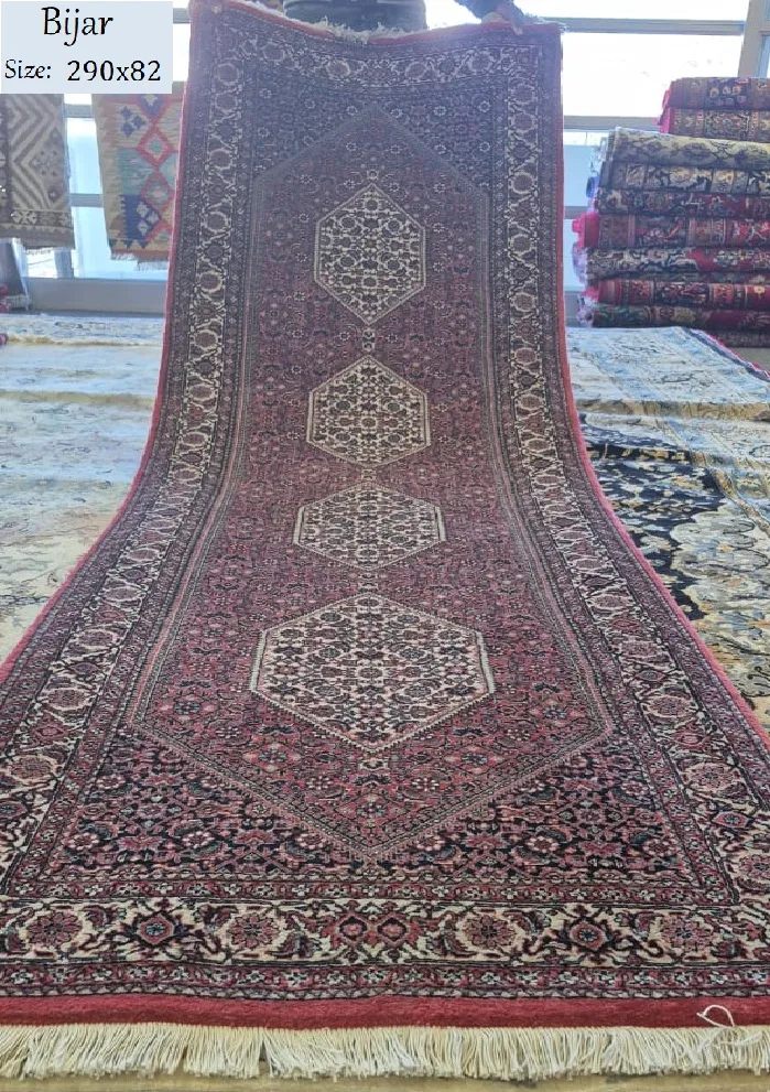 bijar hallway runner size 290x82 cm fine hand knotted mixture of silk on wool r20 000 valuation 1