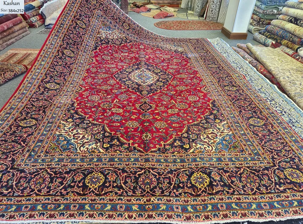 hand knotted kashan persian rug 1