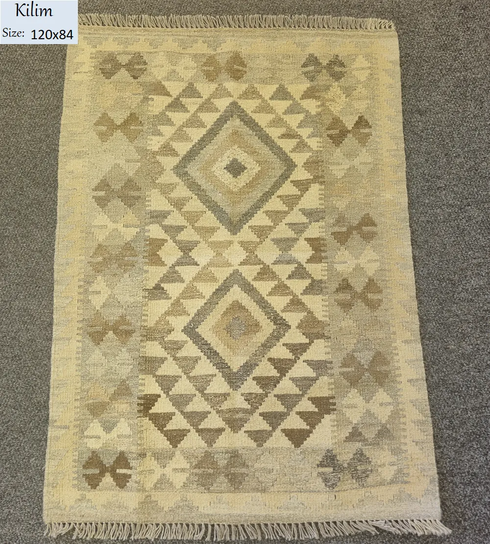 kilim khaki size 120x84 cm natural wool and dye flat hand woven 1