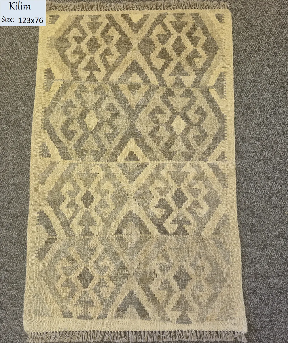 kilim khaki size 123x76 cm natural wool and dye flat hand woven 1