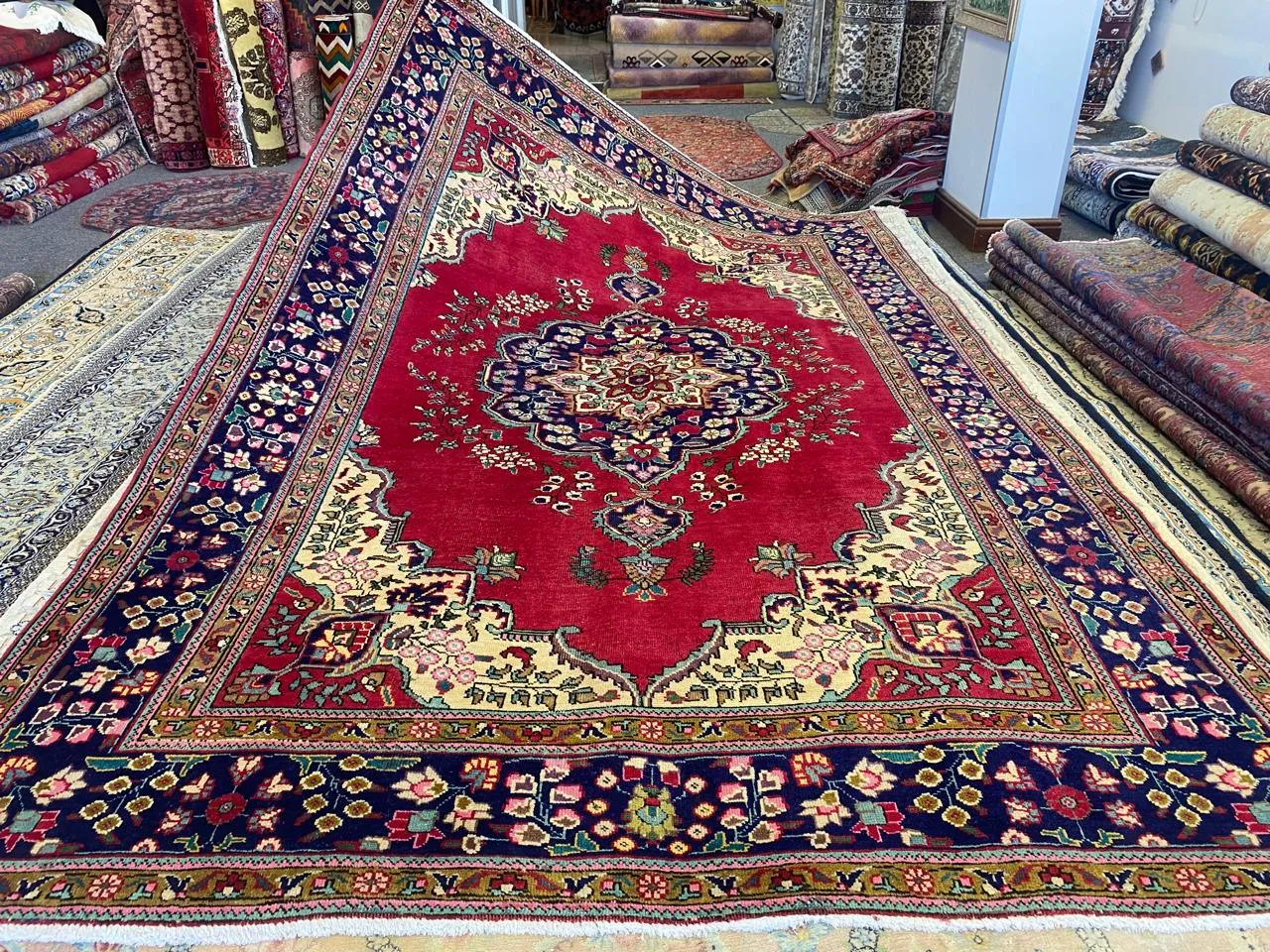 pre loved handmade tabriz carpet size 300x200 cm 1 1