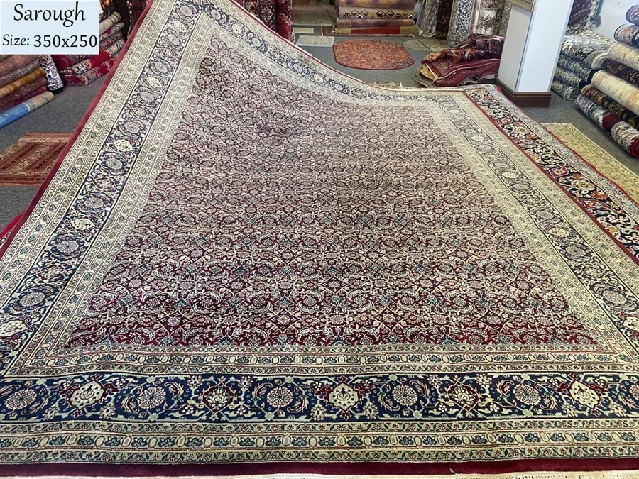 premium persian sarough rug size 350x250 cm very fine hand knotted by kork wool r40 000 valuation certificate 1