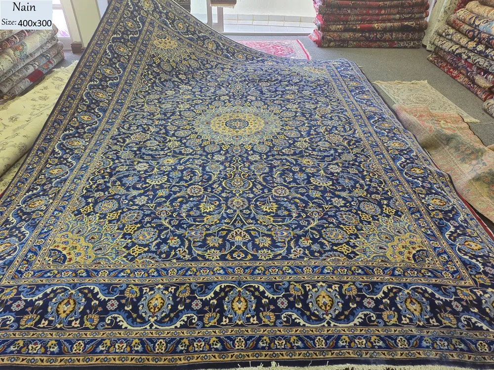 Exquisite hand knotted Nain Persian carpet