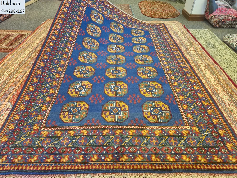 Authentic Blue Bokhara handmade rug 2