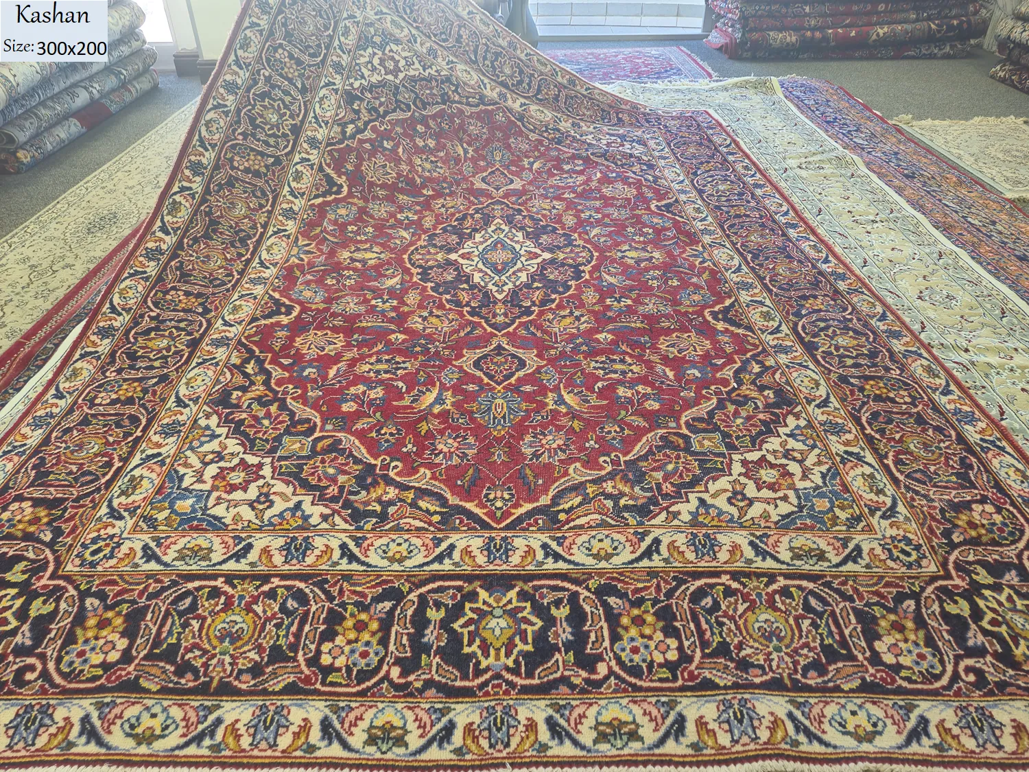 Distressed Antique Kashan 2