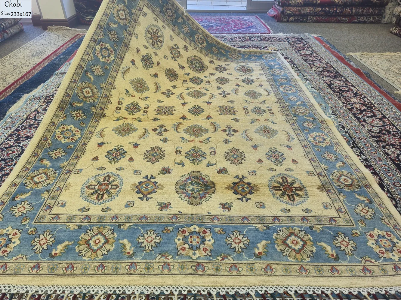Hand knotted Afghan Chobi Ziegler rug 1