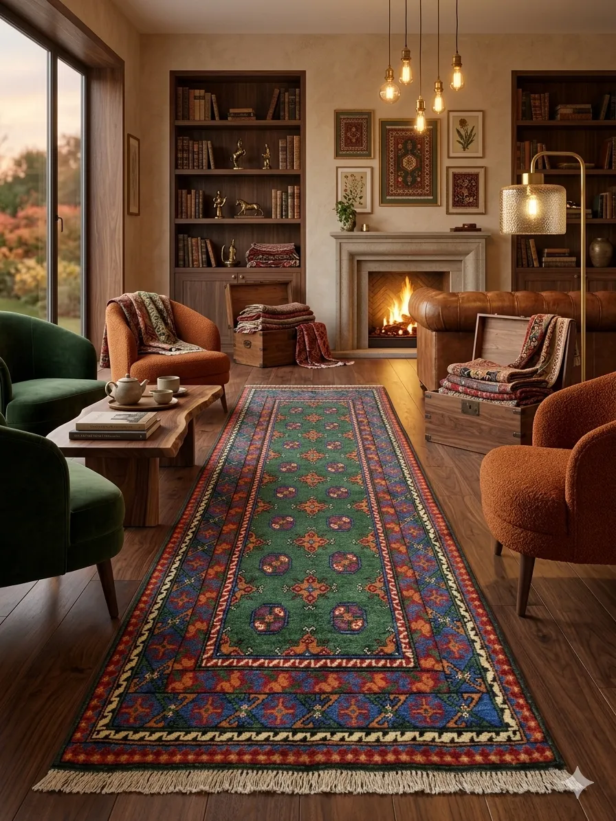 Afghan runner rug