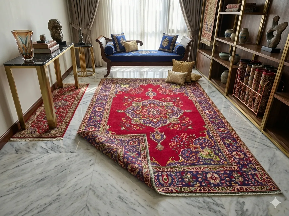 Authentic hand-knotted Tabriz
