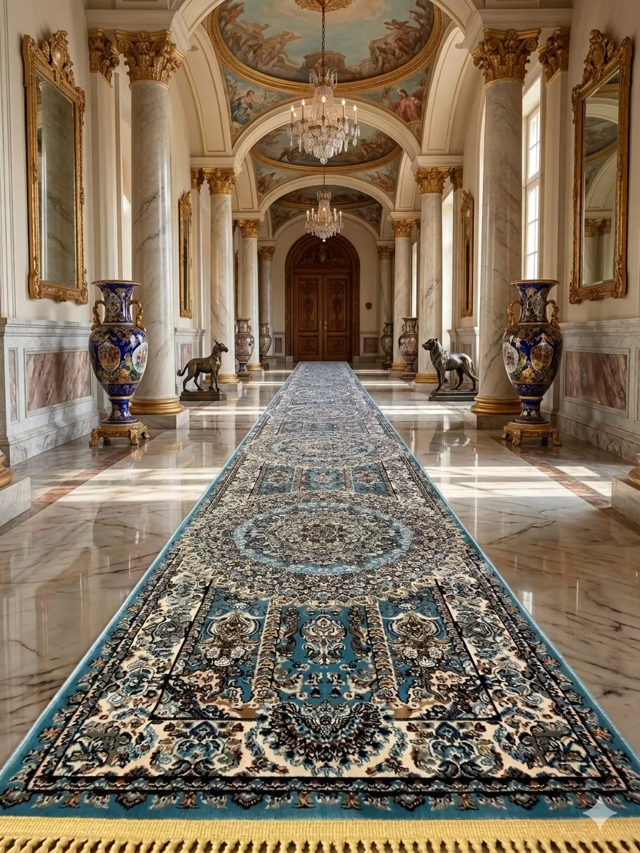Blue Kashan runner