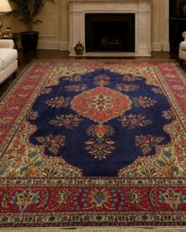 Hand-Knotted Qum Persian Carpet